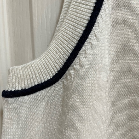 EUC Court & Rowe Cotton & Silk Tipped Sleeveless Sweater Vest Tennis Prep - Picture 3 of 7